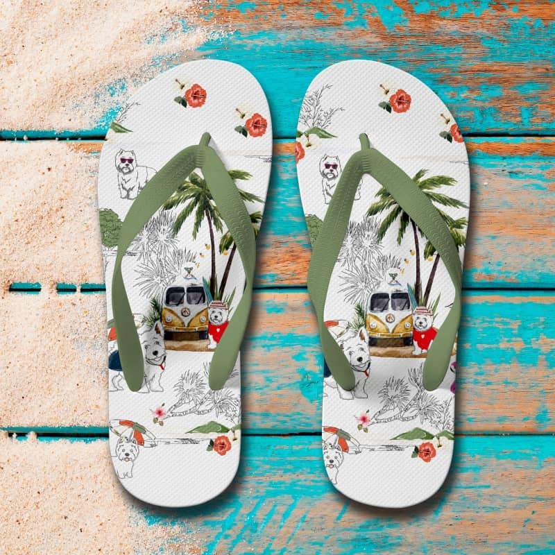 West Highland White Terrier Flip Flops