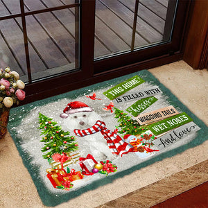 This Home Is Filled With Kisses/white poodle Doormat