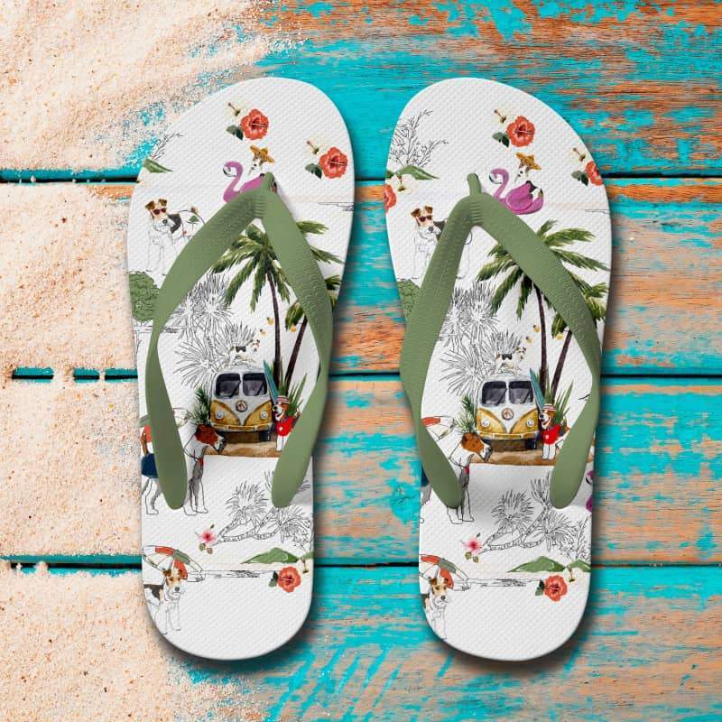 WIRE FOX TERRIER Flip Flops