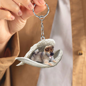 wolf sable pomeranian1 Sleeping Angel Acrylic Keychain