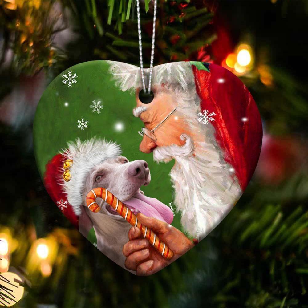 Weimaraner happy heart gift for dog lover ornament